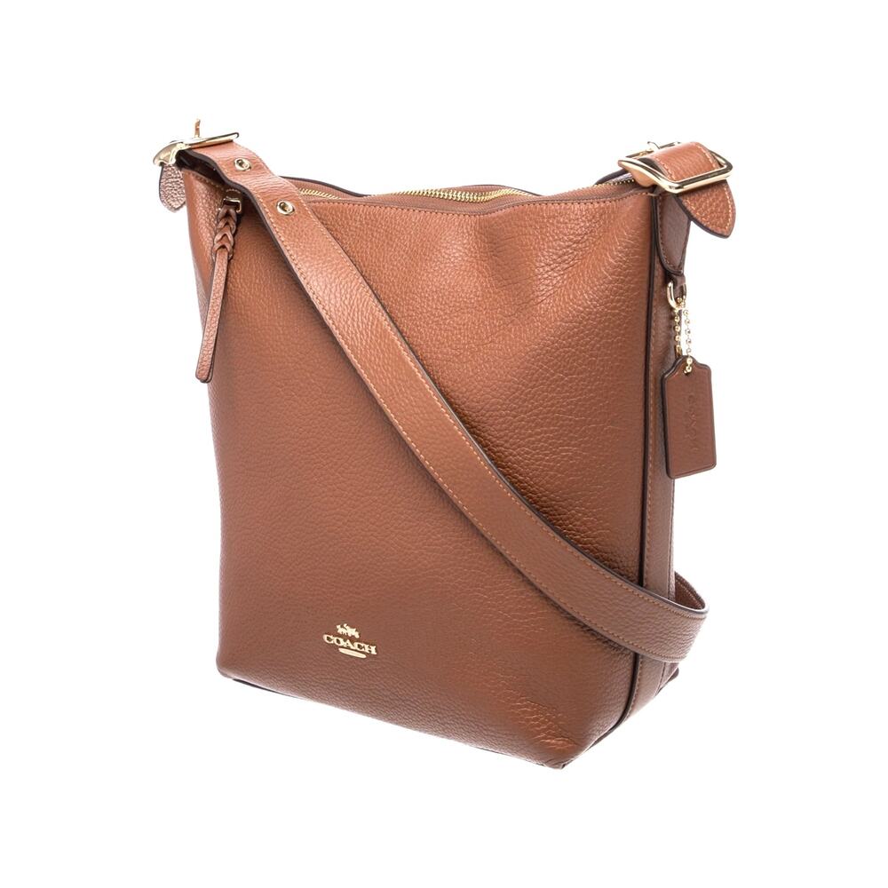 Coach Val Duffle rich brown textured refined pebble leather gold-tone hardware